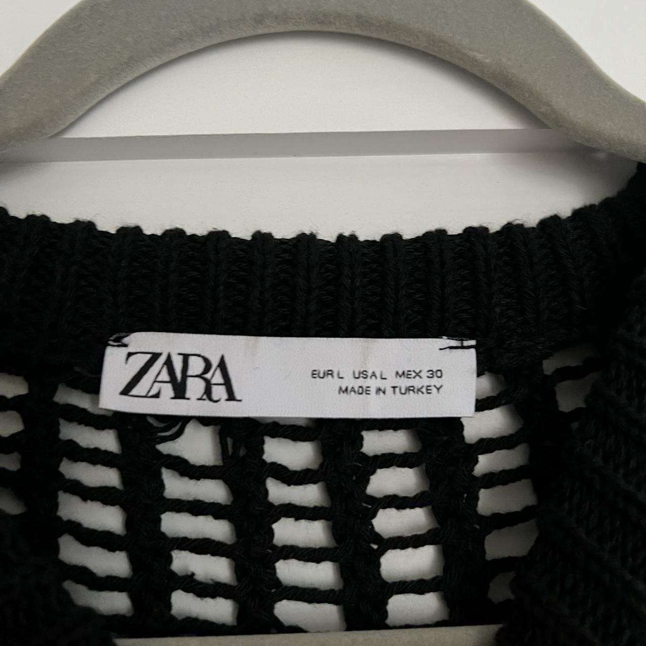Zara Crochet Crop Knit Sweater Vest Size L Never... - Depop