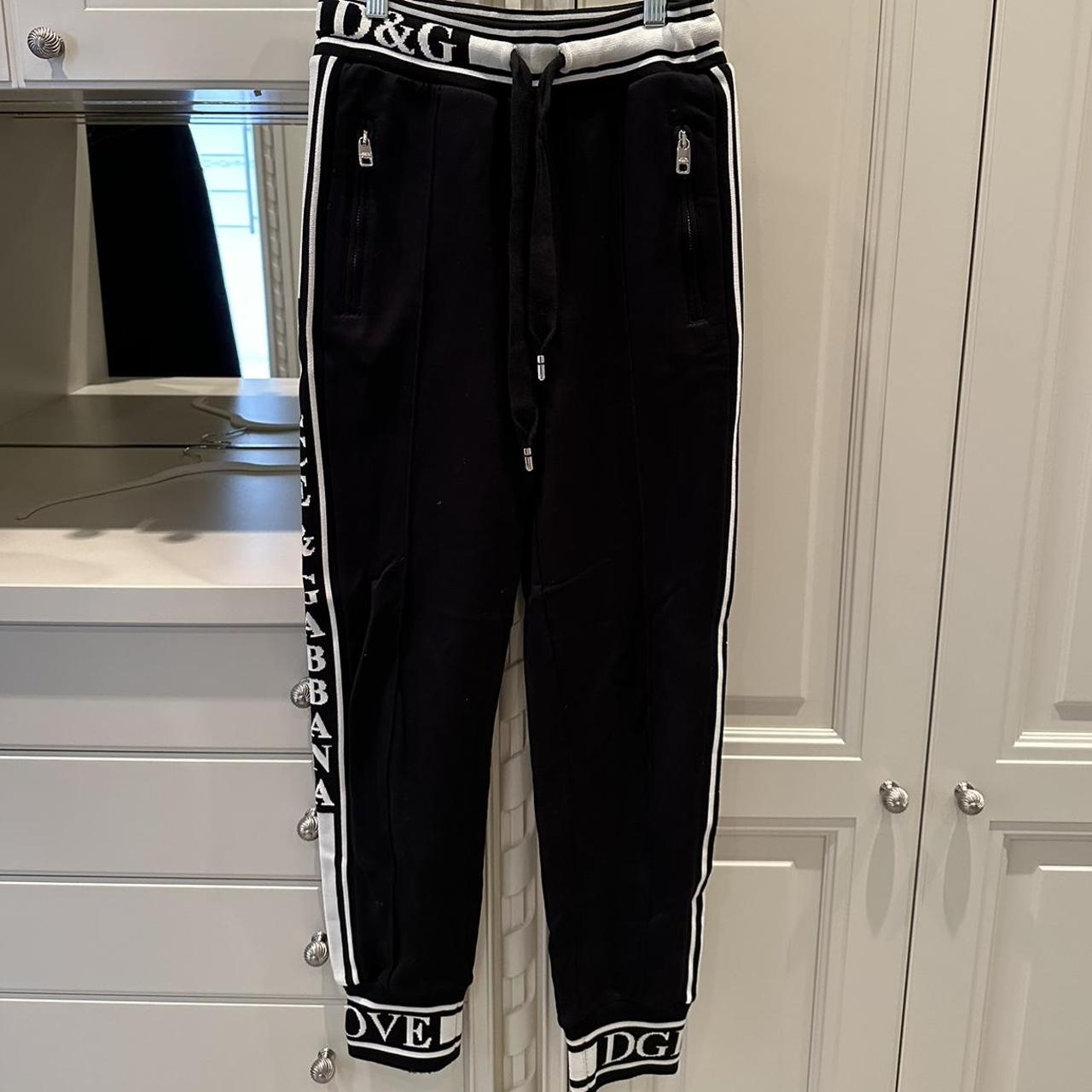 Dolce & Gabbana Women's Black and White Joggers-tracksuits | Depop