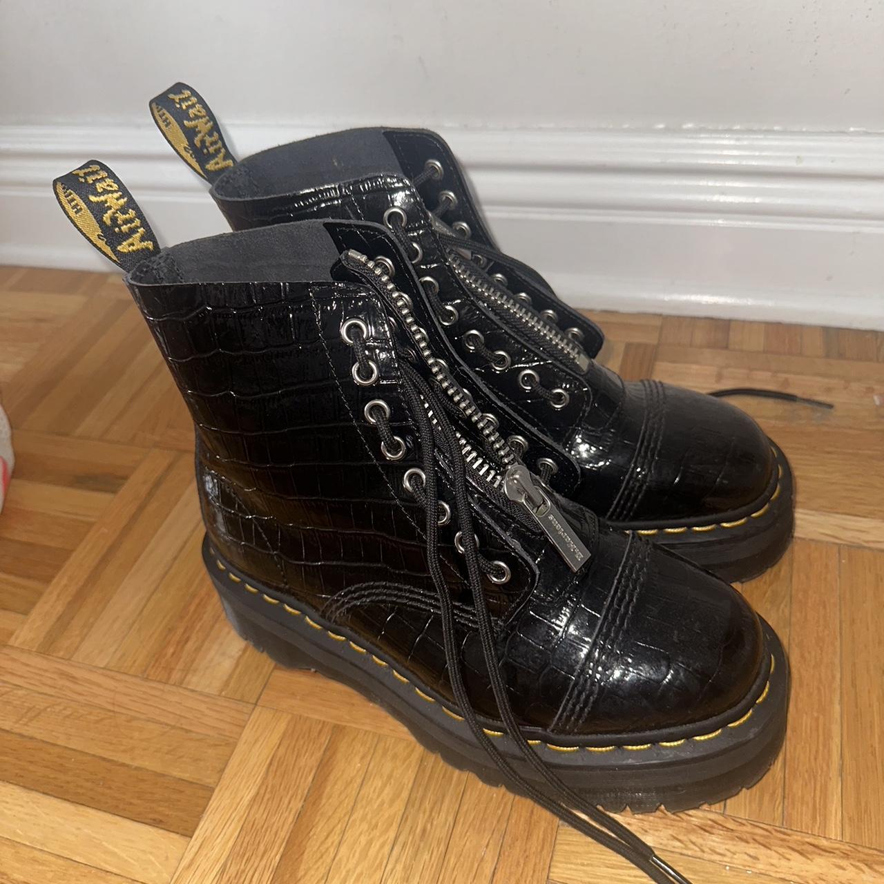 sinclair patent crocodile platform boots