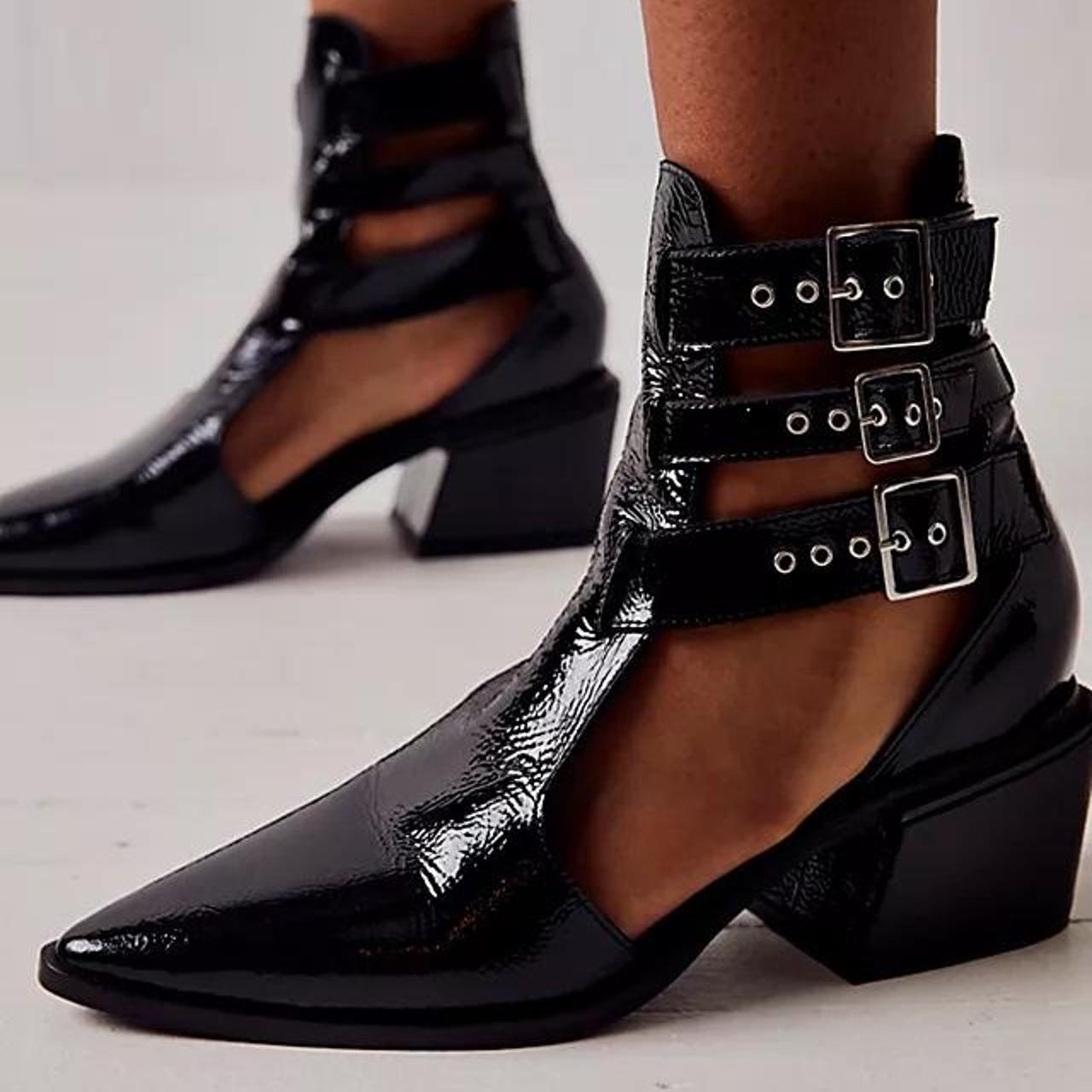 Black cut out ankle boots hotsell