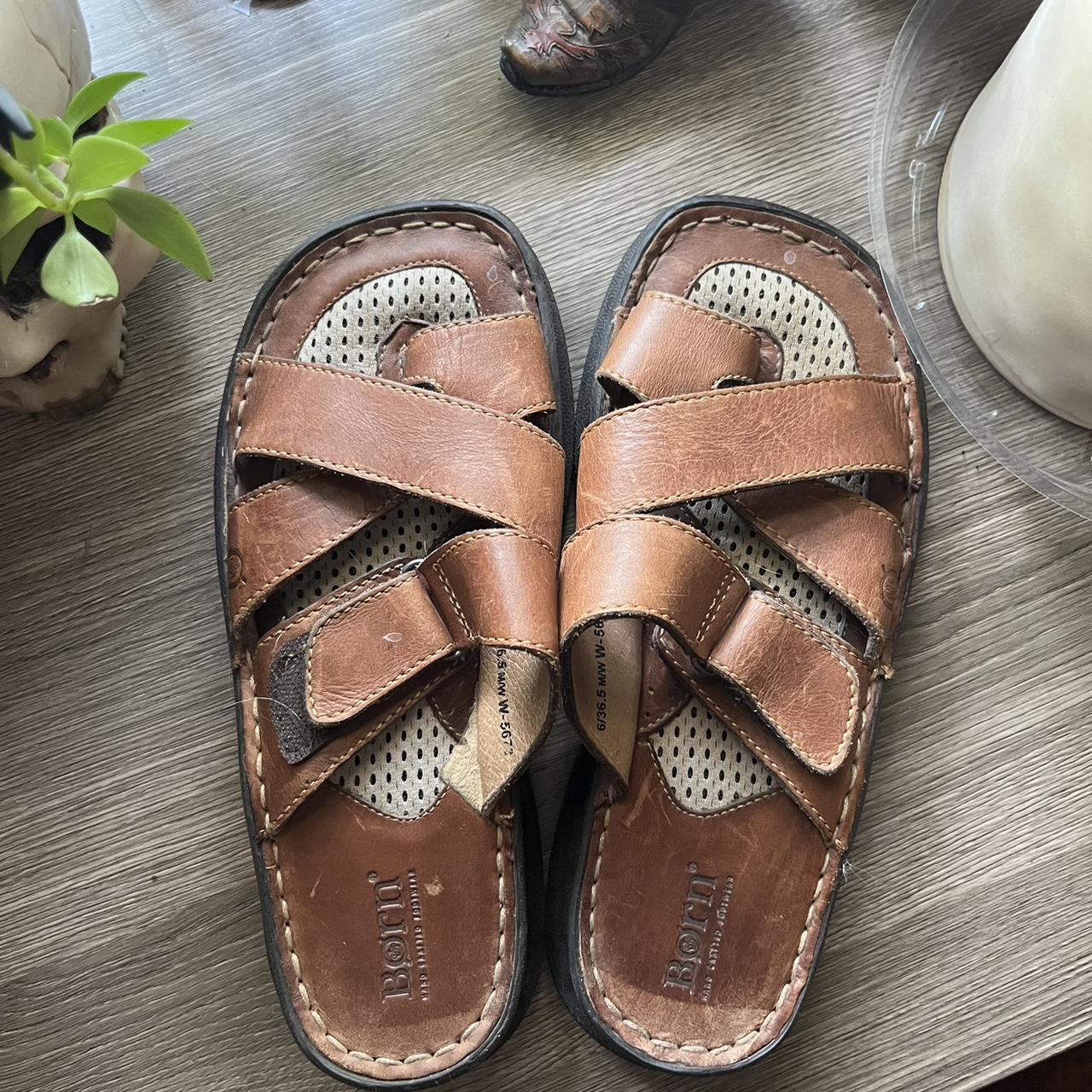 BORN T-sandals Leather Cushioned Shoes Vintage Black Size 8 NICE - Etsy