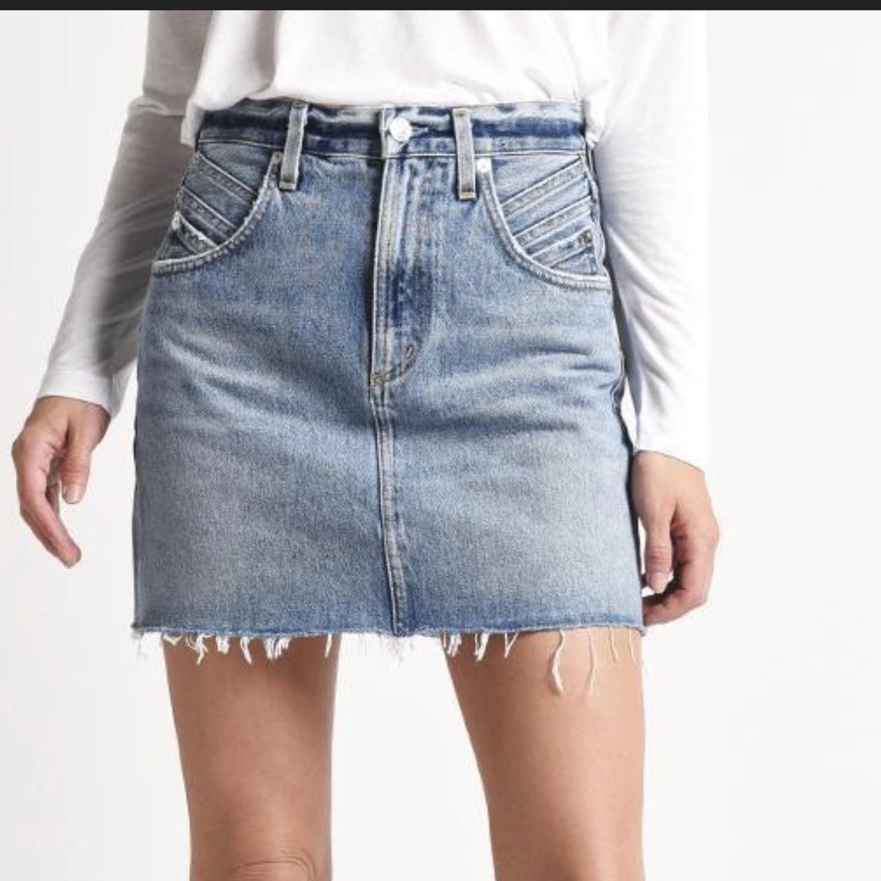 Agolde Palmer Mini Jean skirt in a size 26. Retail... - Depop
