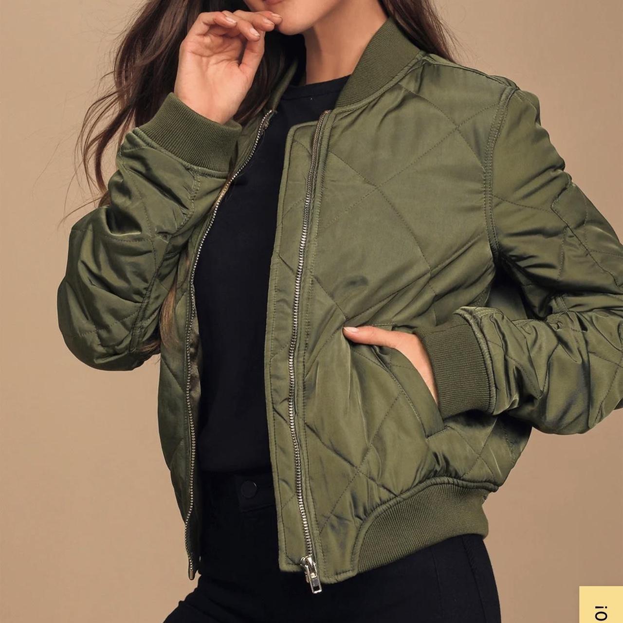 Olive green bomber deals jacket women