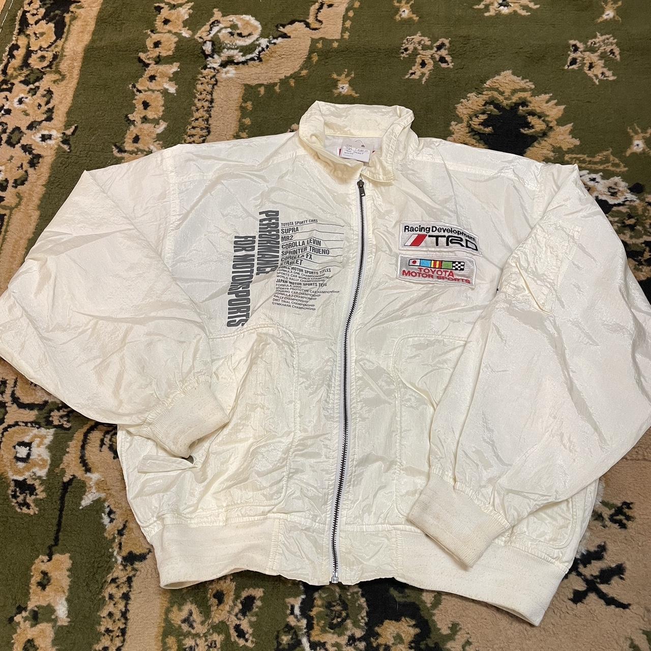 White Toyota TRD jacket. Japanese size M, fits like... - Depop