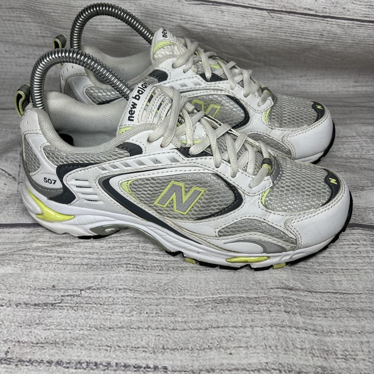 Women’s 6 New Balance 507 White Gray Running... Depop