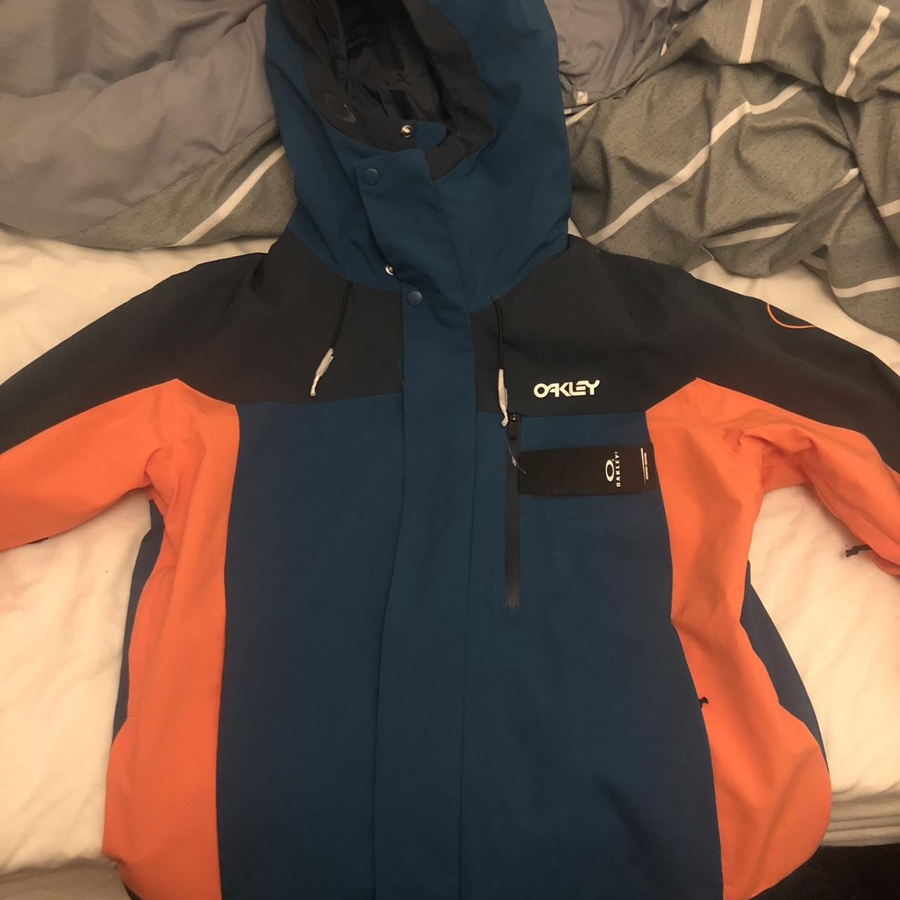 Oakley Men's Orange and Blue Coat Depop