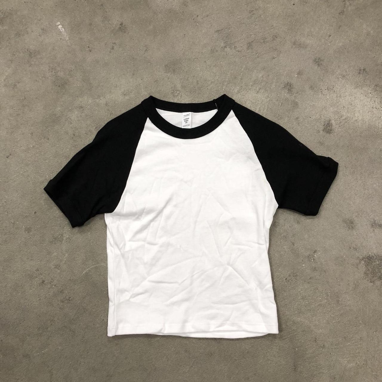 Women's White and Black T-shirt | Depop