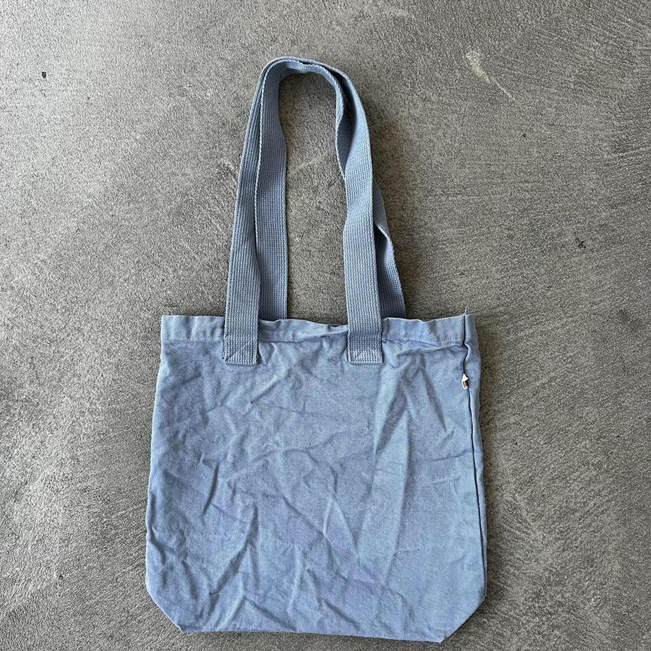 LAAB454 - CLEAR BLUE BULL DENIM TOTE BAG Slightly... - Depop