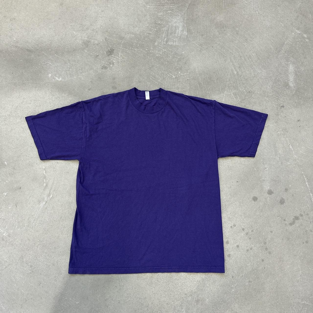 LAAK387- PURPLE 6.5OZ GARMENT DYE T-SHIRT Slightly... - Depop