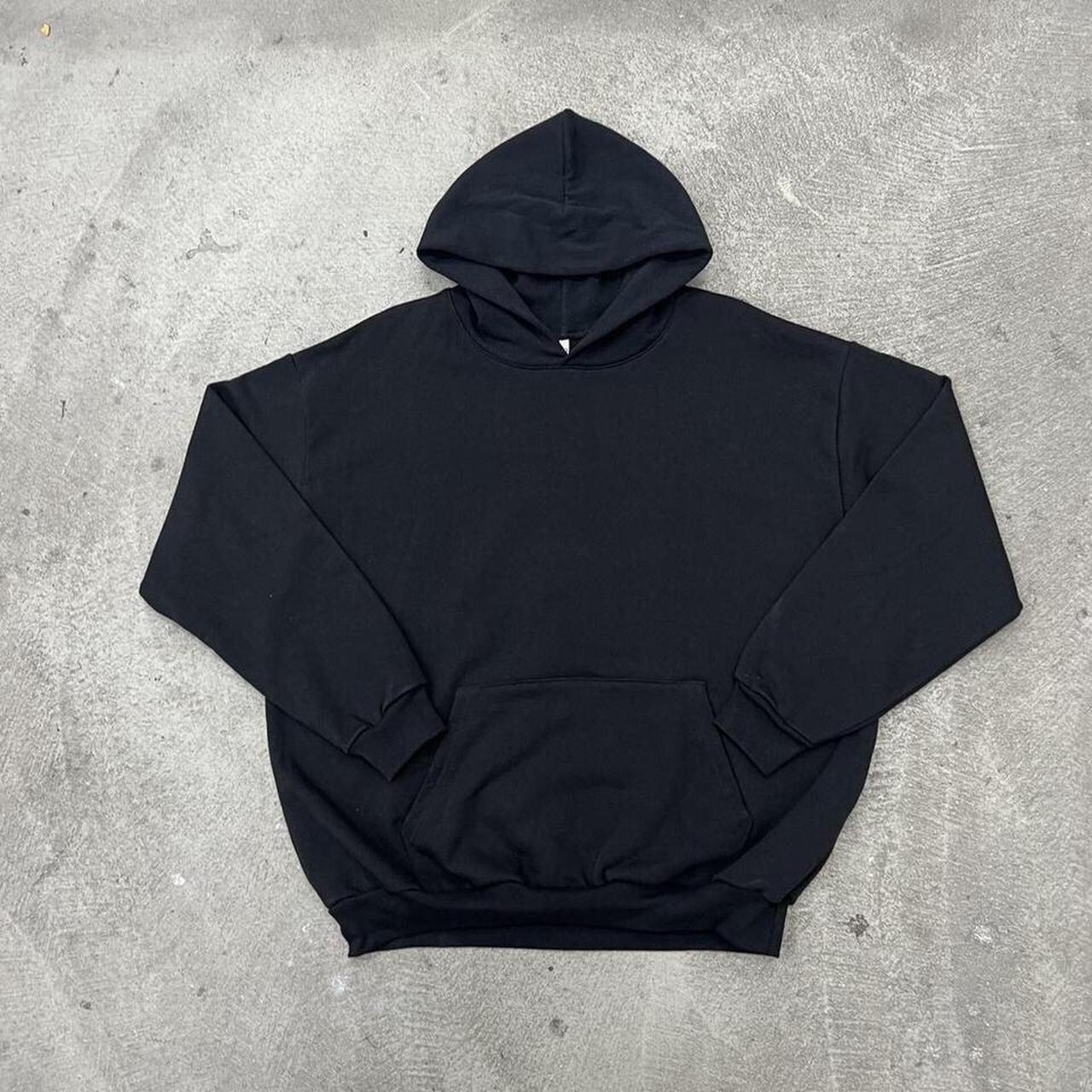 LAA01 - BLACK 14OZ. HEAVY FLEECE HOODED PULLOVER... - Depop