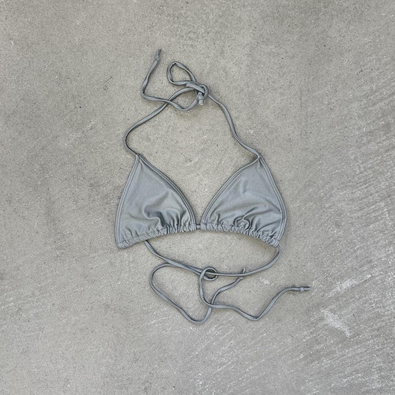 Dark Silver String Bikini Top Slightly Imperfect Depop