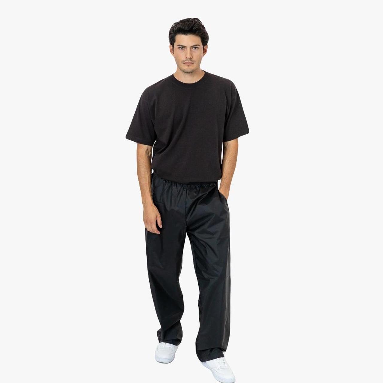 LAA104 BLACK LIGHTWEIGHT NYLON TAFFETA WIDE LEG... Depop