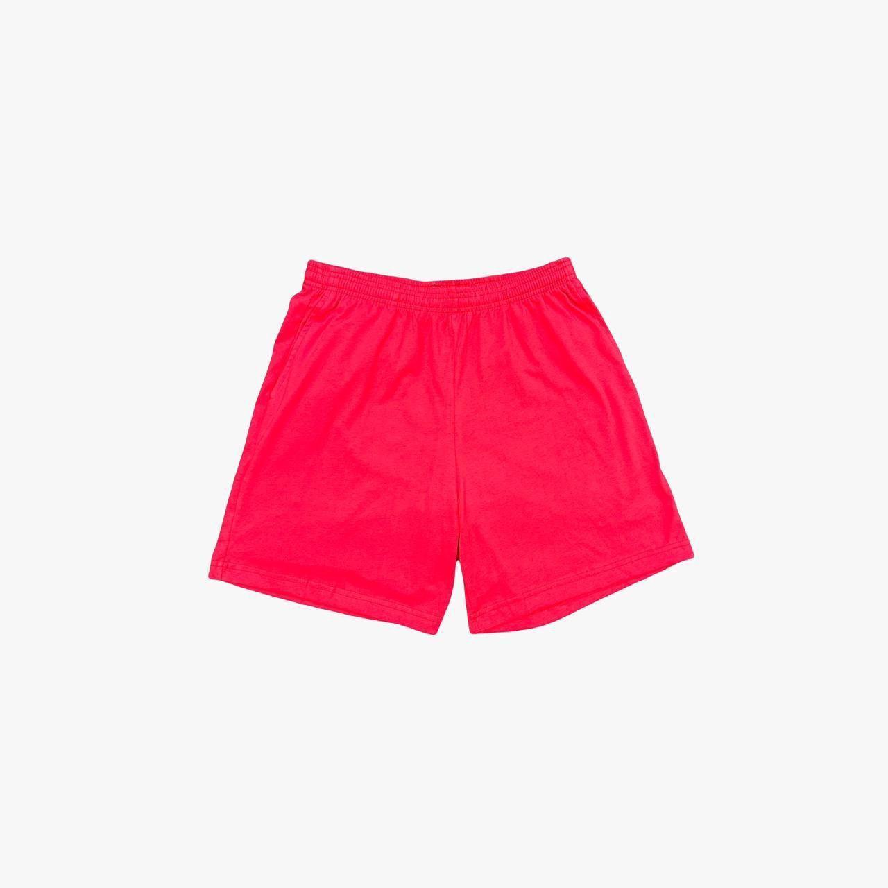 DH6456 - RED HEAVY JERSEY GARMENT DYE SHORTS WITH... - Depop