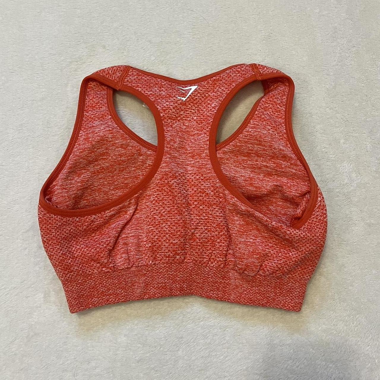 Gymshark orange set sports bra + bike shorts Full - Depop