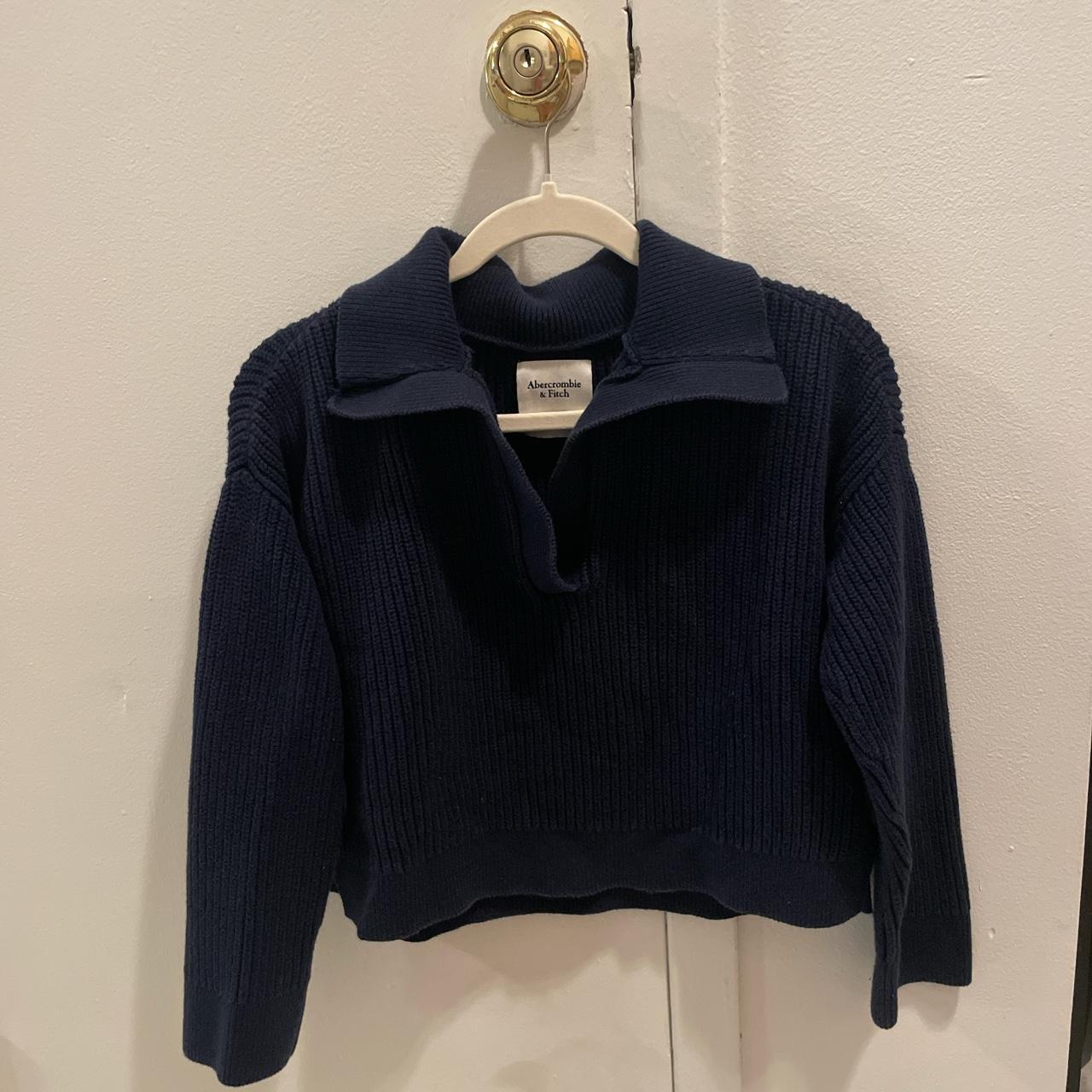 Abercrombie & Fitch Women's Navy and Blue Jumper | Depop