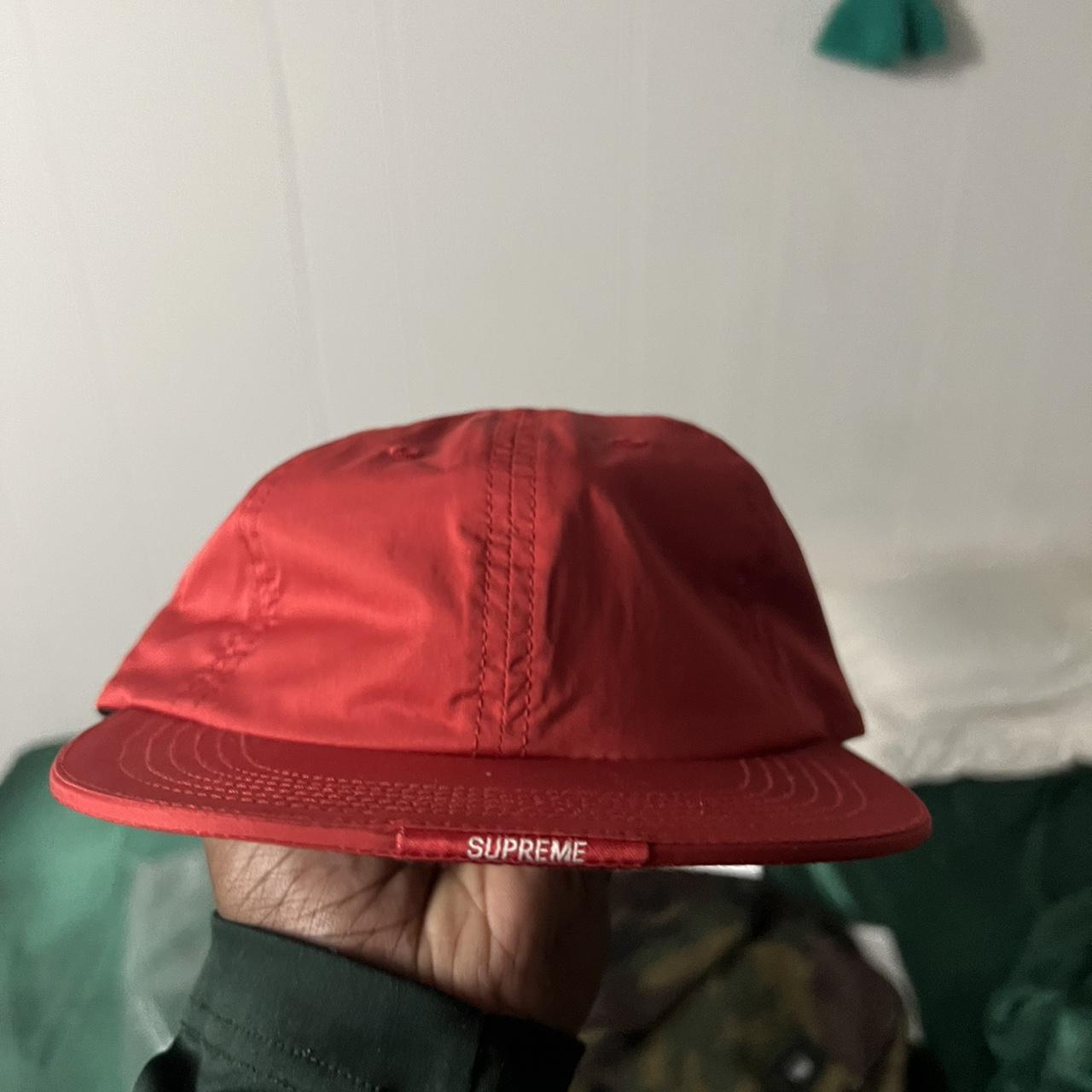 Supreme hats maroon red Sliver clasp adjustment... - Depop
