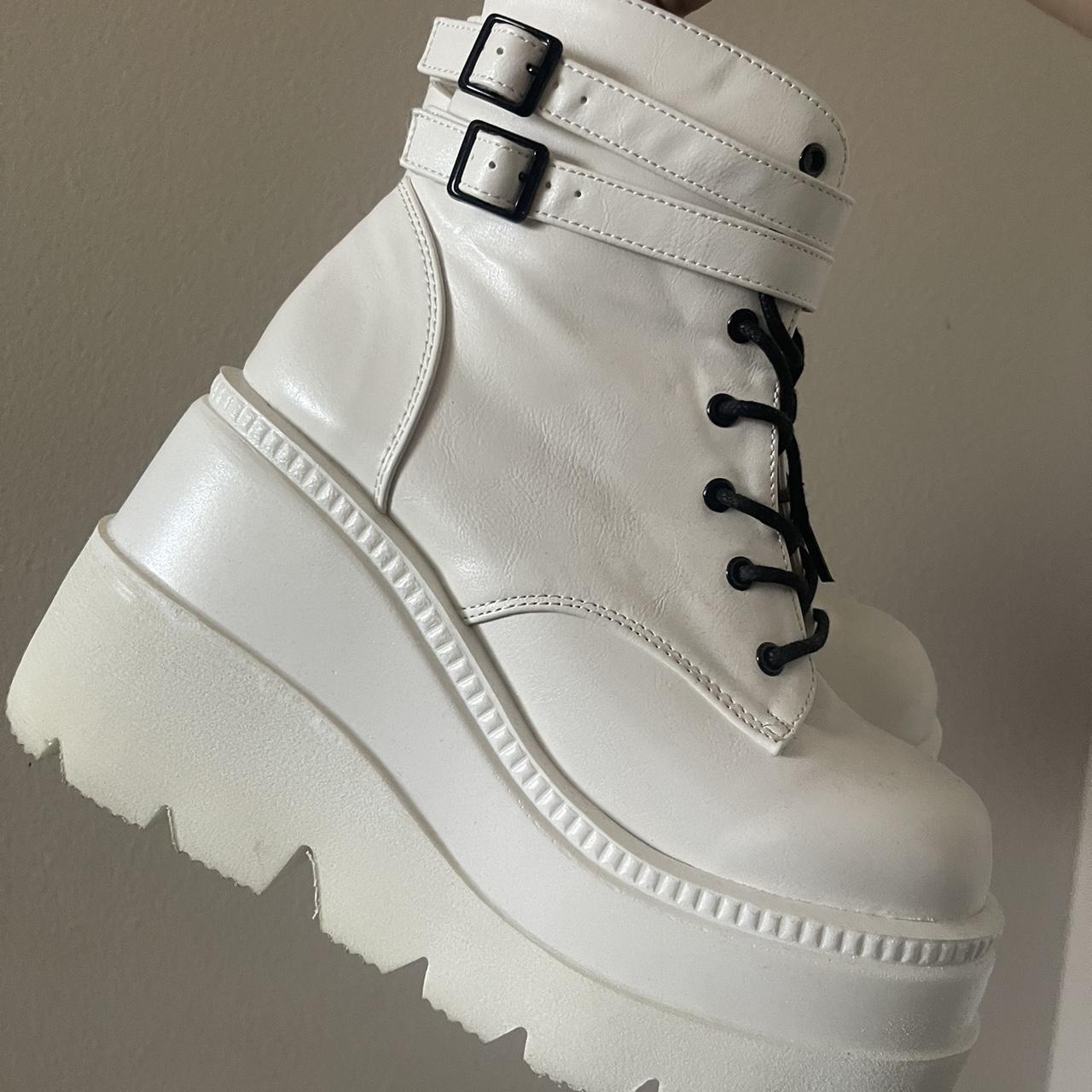demonia trinity boots white