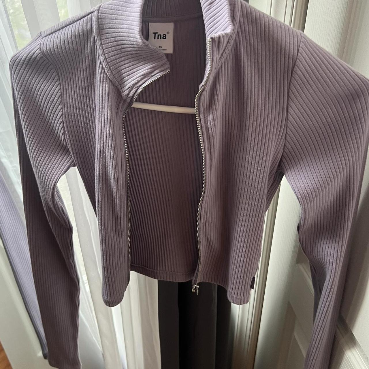 Tna ribbed zip up in lilac Gives the snatched bbl... - Depop