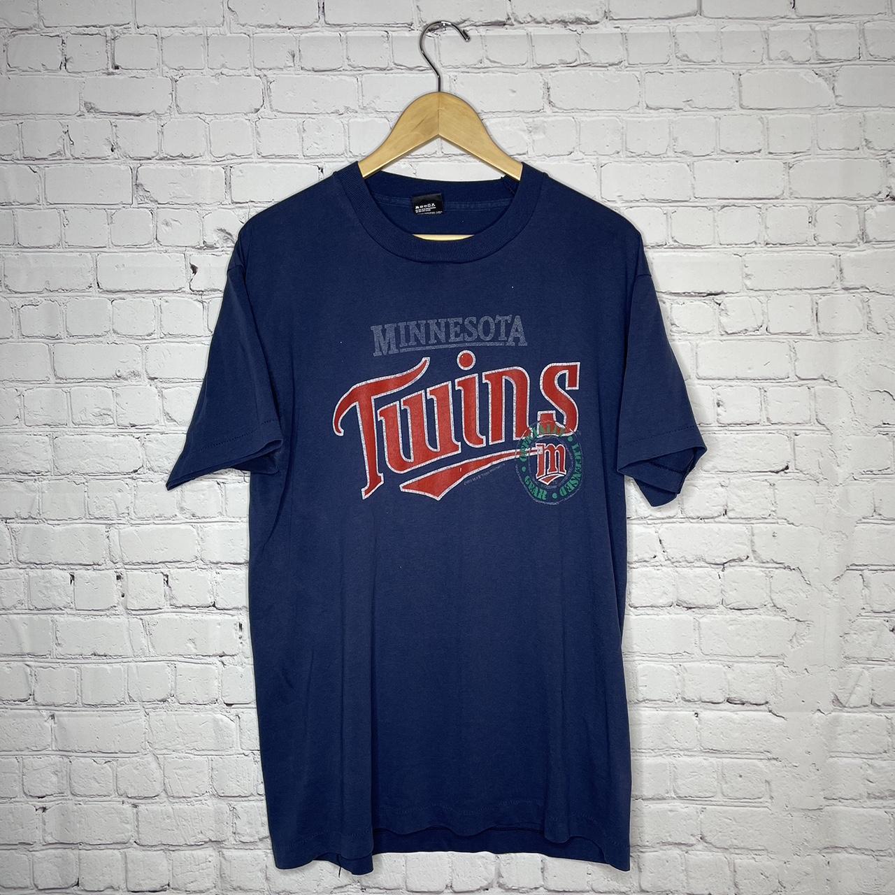 Vintage 1990s Minnesota Twins Single Stitch Navy - Depop