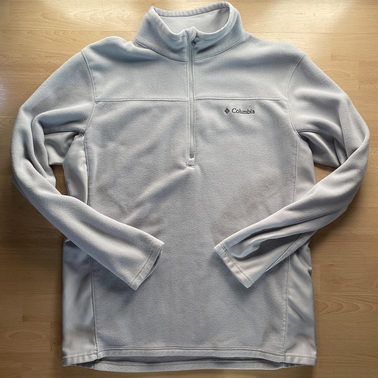 Grey/gray Columbia quarter zip sweater Size... - Depop