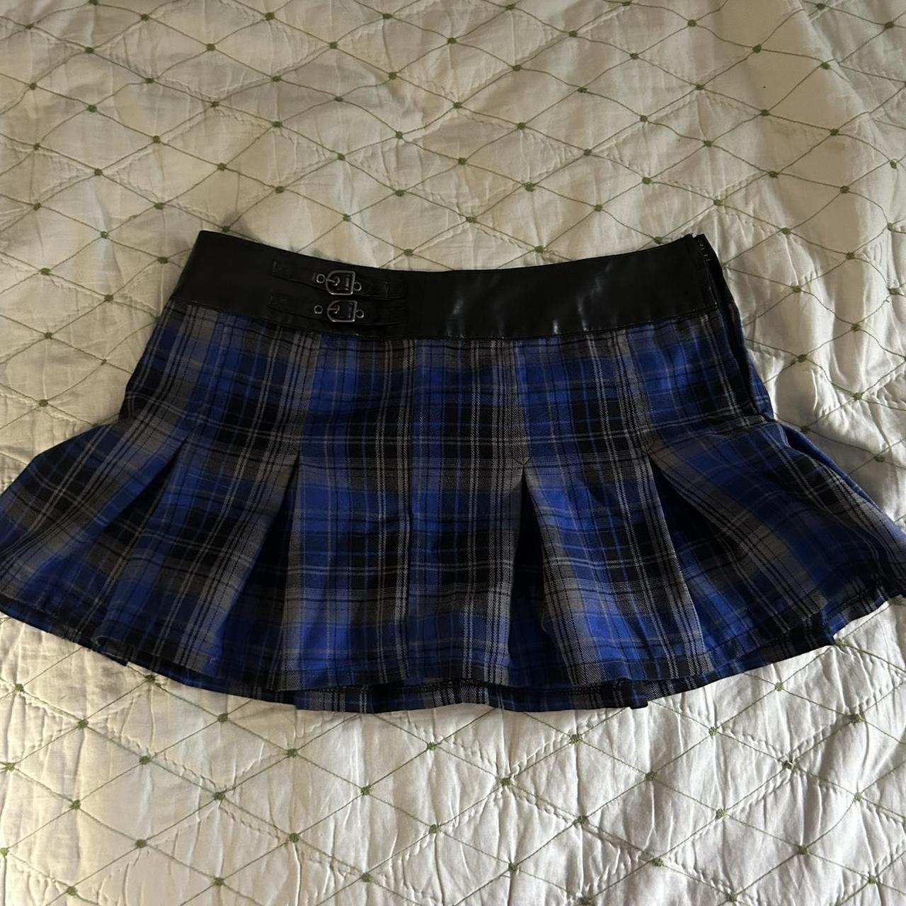 Royal blue hotsell plaid mini skirt