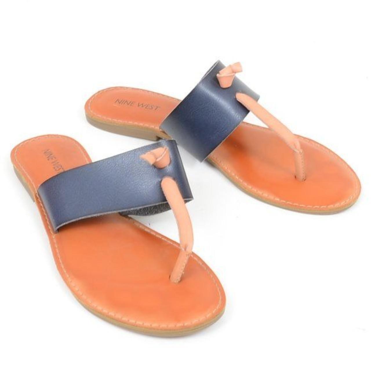 Nine west navy sandals deals