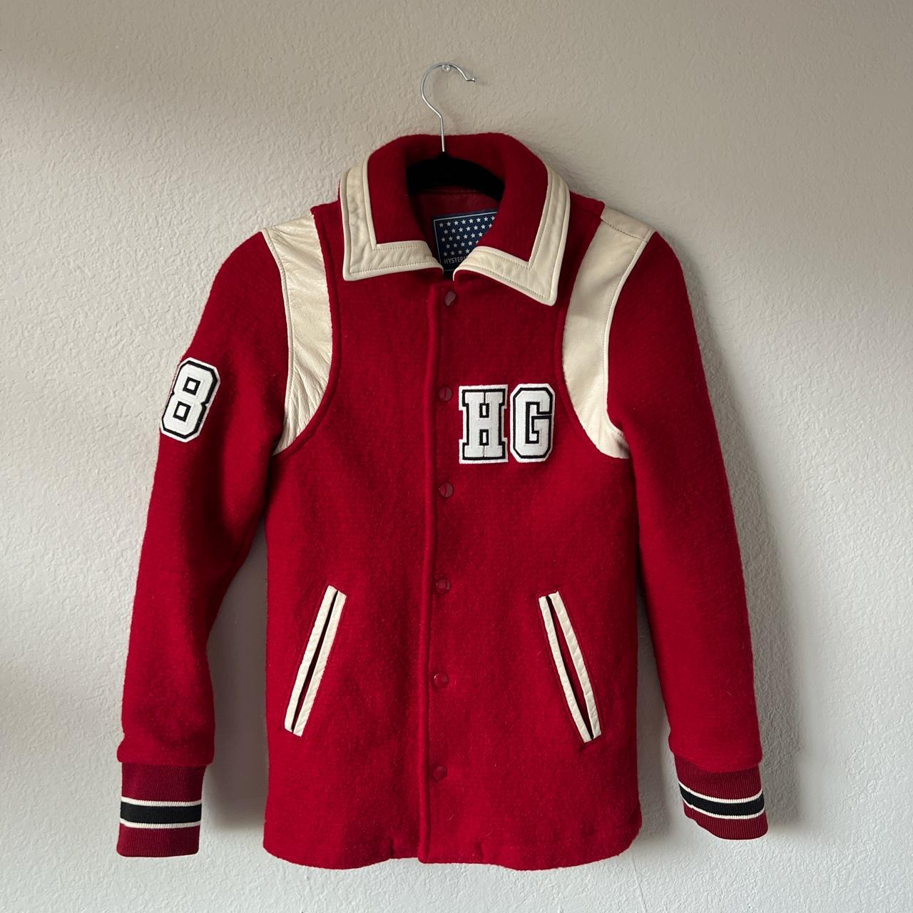 Hysteric Glamour Women's Red and Cream Jacket Depop