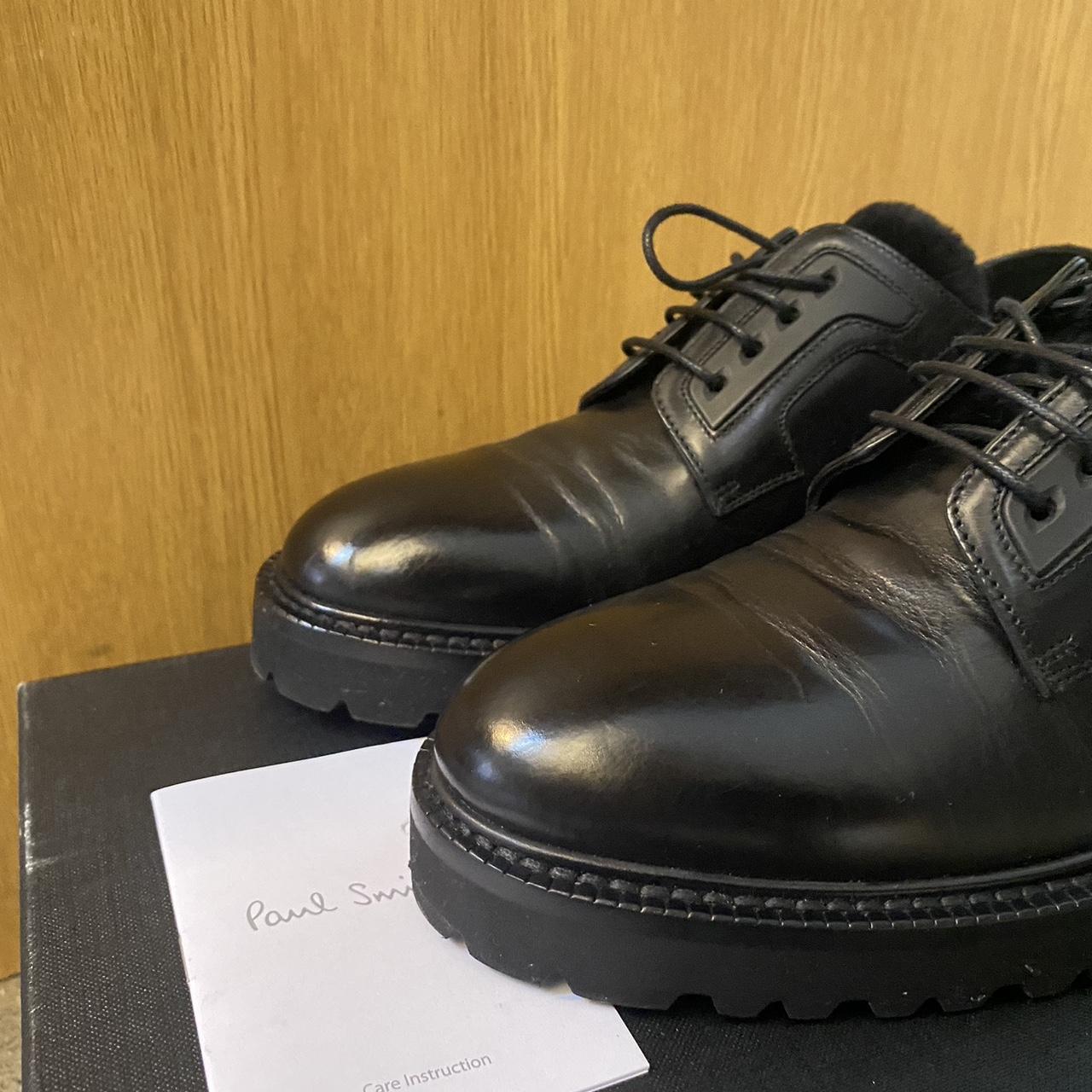 Paul Smith Black Leather Brogues With Fur Tongue Depop