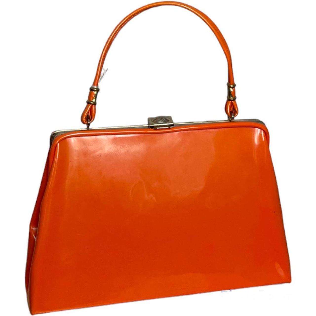 vintage-orange-patent-leather-handbag-preowned-only-depop