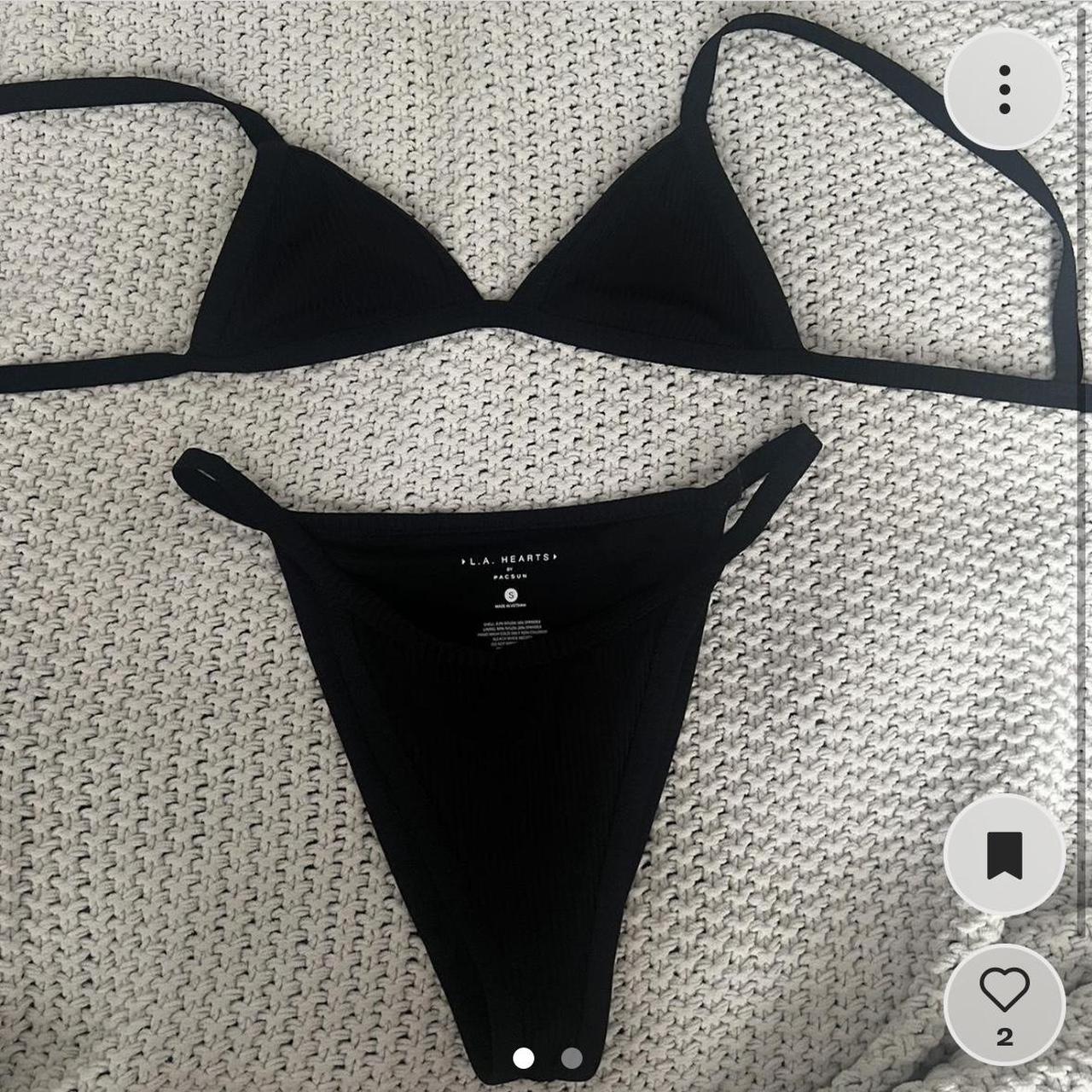 Pacsun Ribbed Bikini In Black • Topbottom Are Both Depop 