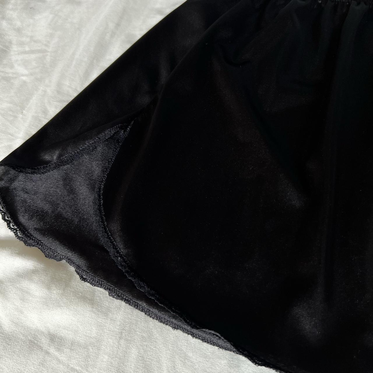 Silk black, lingerie skirt Measurements: Length:... - Depop