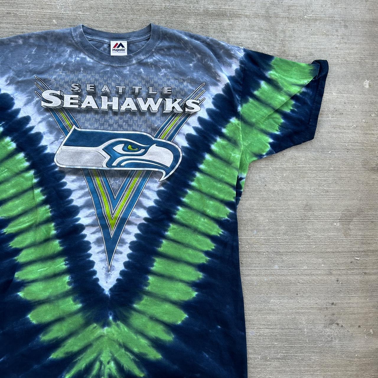 90's Seattle Seahawks Majestic All Over Dye Vintage - Depop