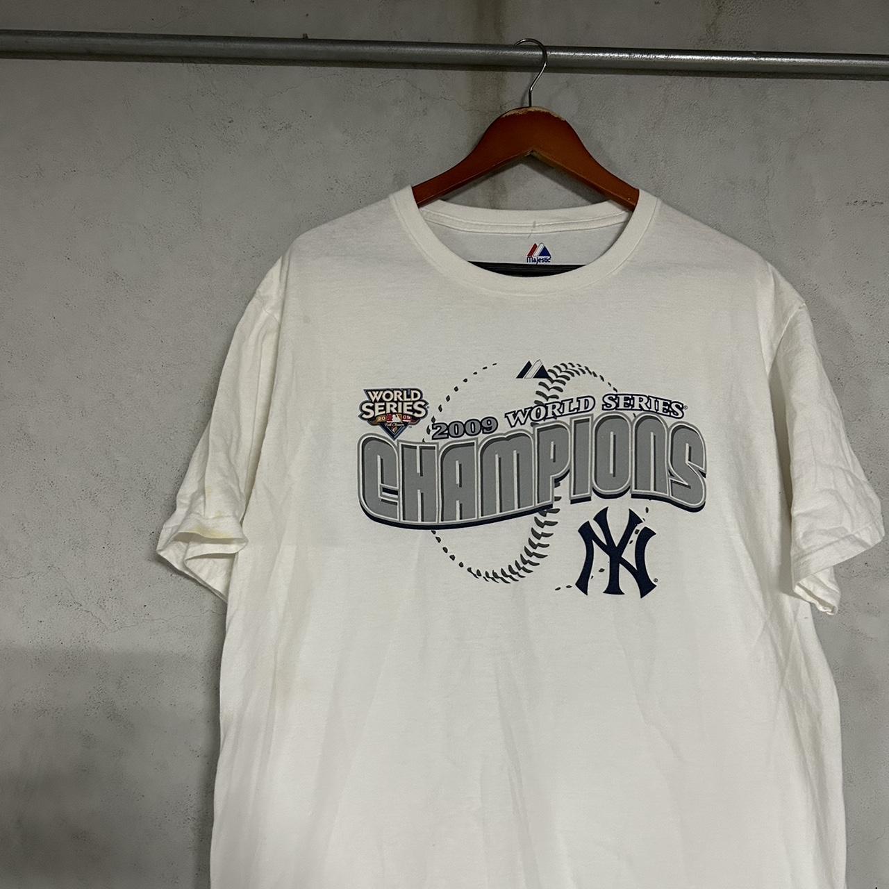Vintage NY Yankees long sleeve tee - navy with - Depop