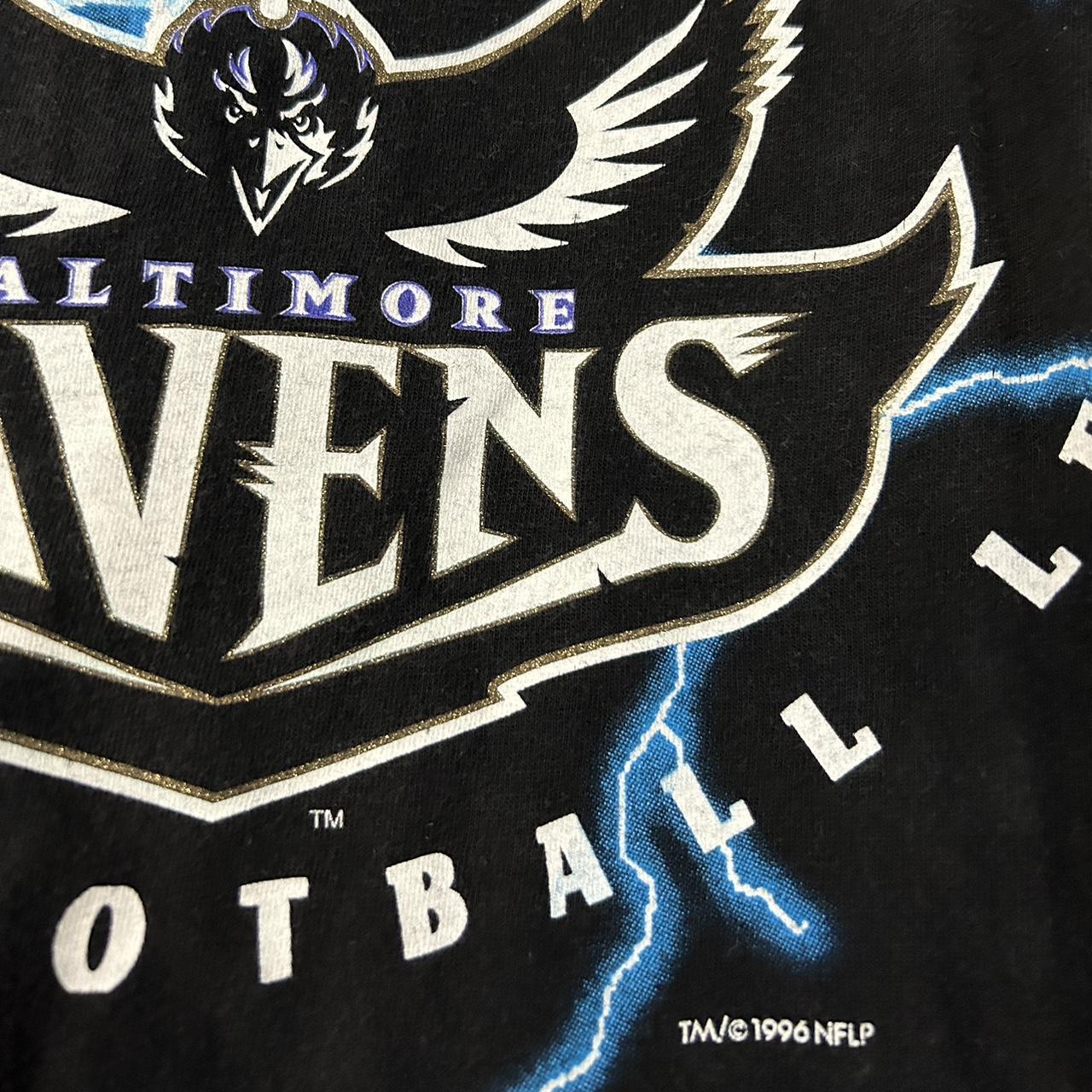 Vintage Baltimore Ravens T-Shirt 1996 NFL Large Lightning Rare Jackson