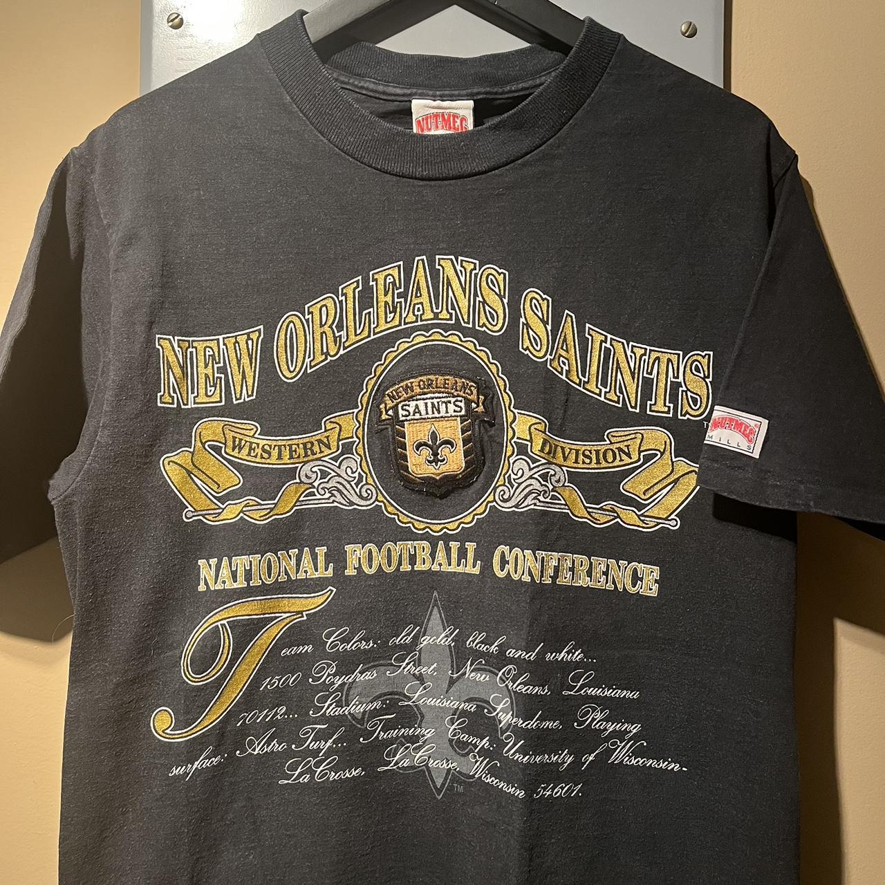 Vintage New Orleans Saints Jersey T-Shirt Size XL Black Gold 90s NFL Made  USA