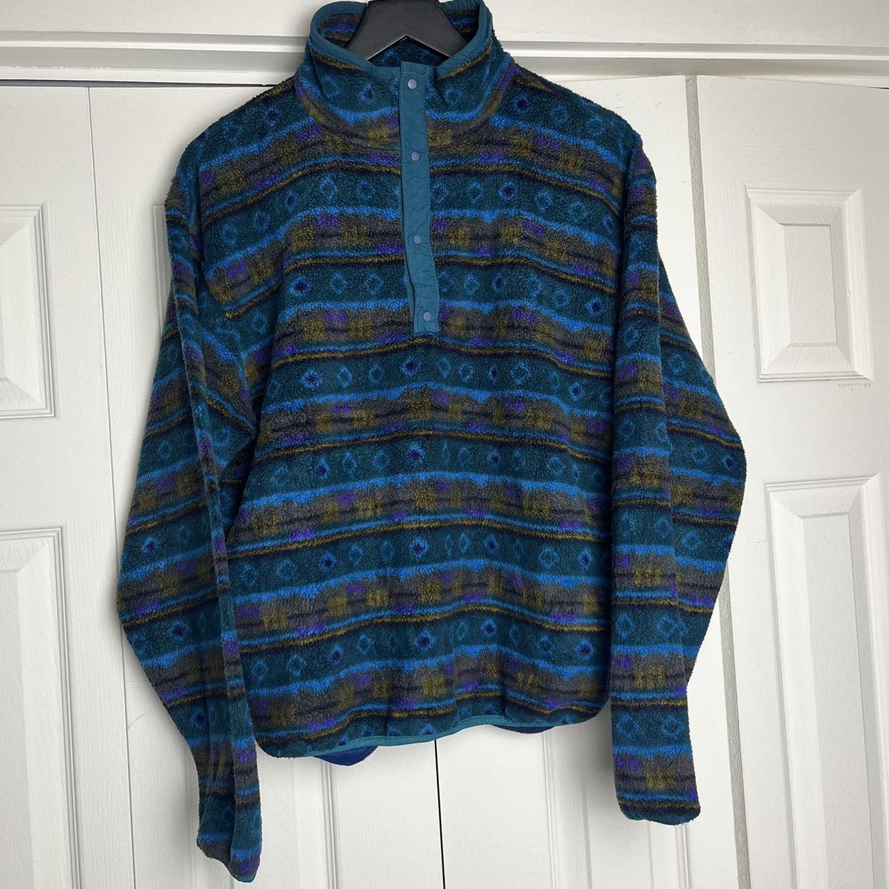 LL hot Bean Aztec Print Fleece Sweatshirt Pullover size M medium