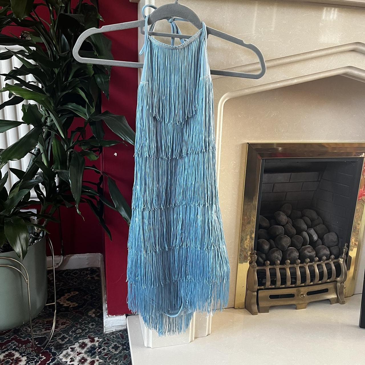 PLT blue tassel playsuit. Worn a few times on... Depop