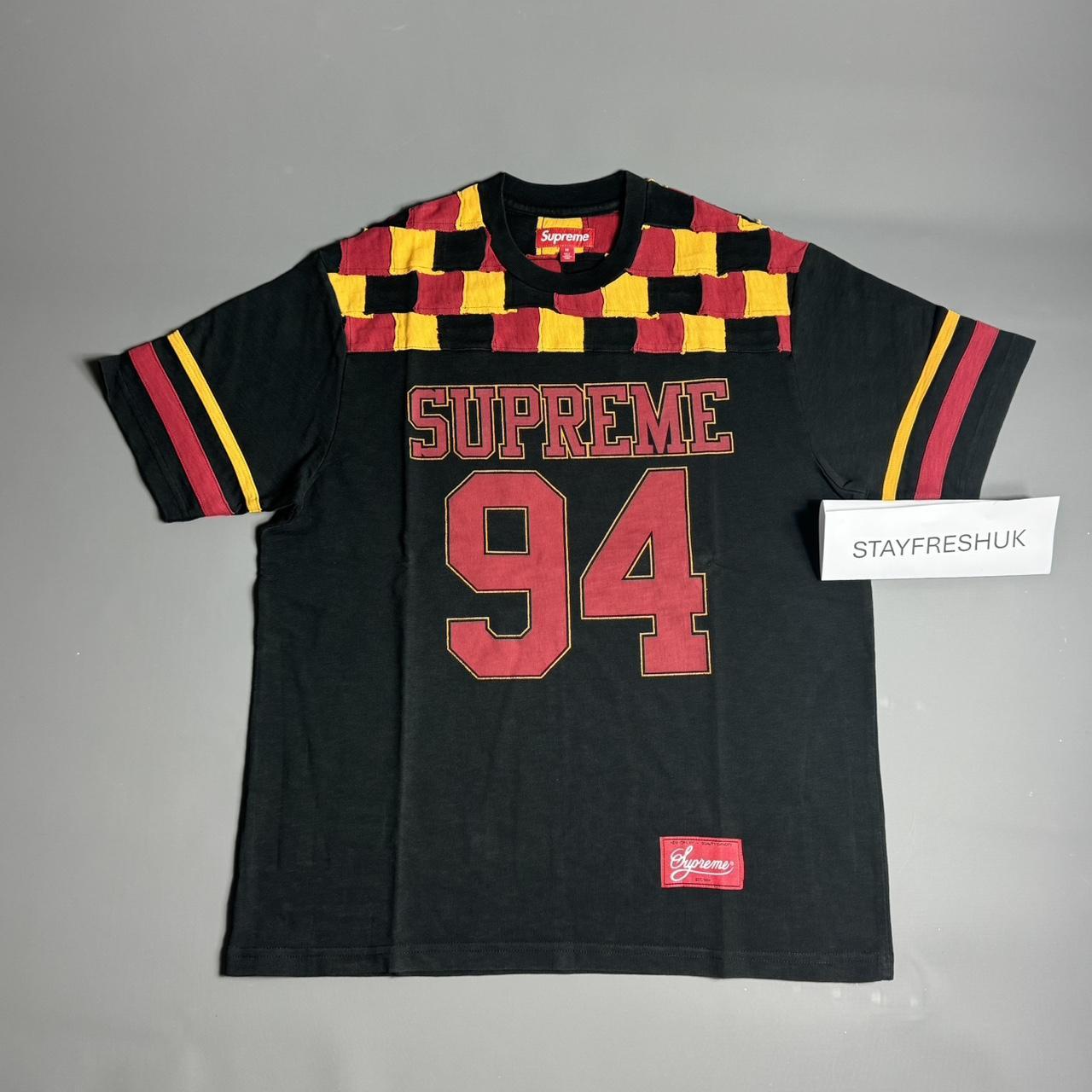 Supreme Patchwork Pique Tee Size Medium Black FW18 Supreme