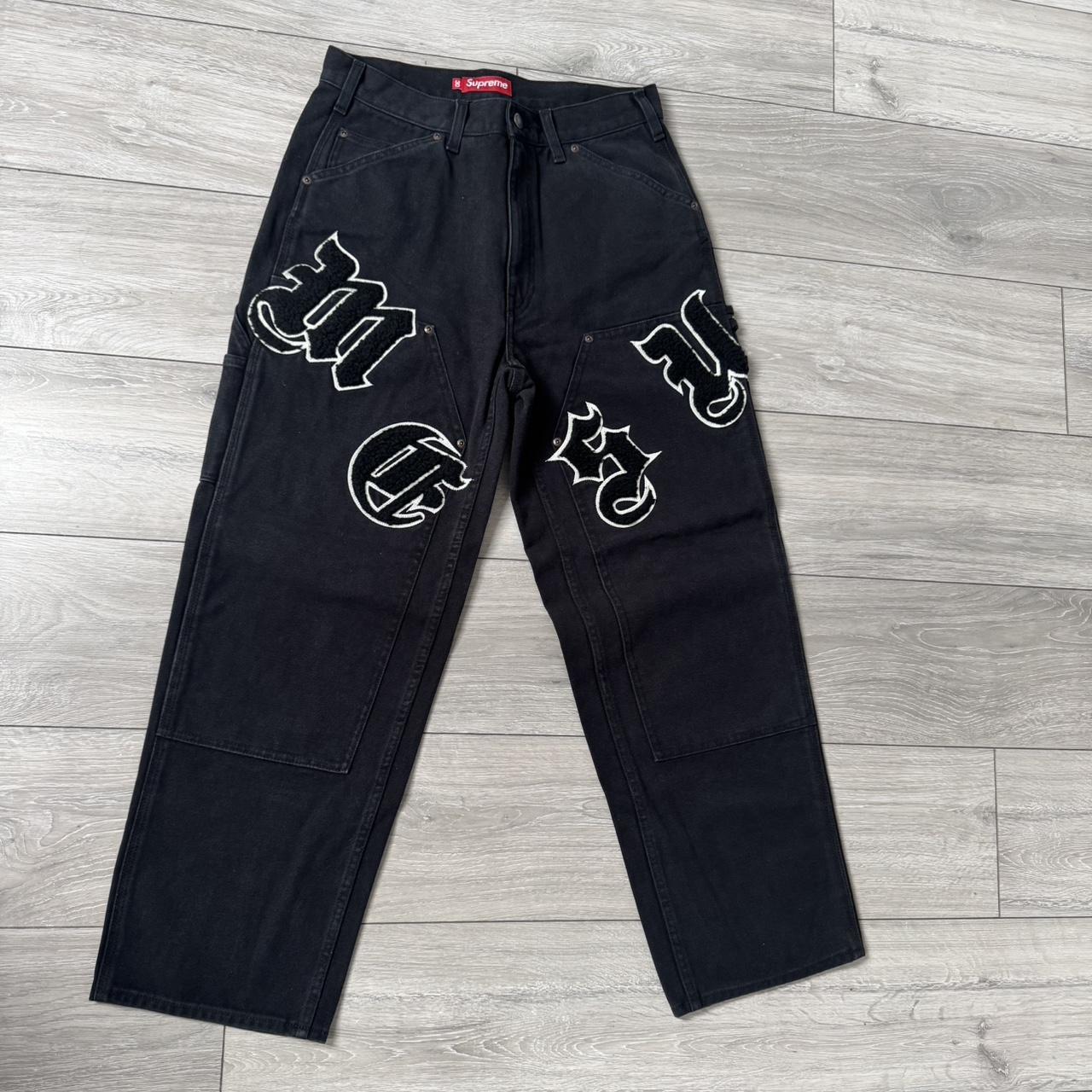 Supreme patchwork yoke football top black Medium | Depop