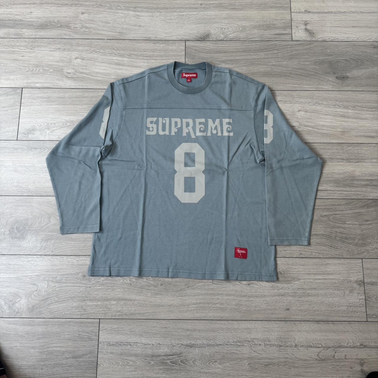 Supreme patchwork yoke football top black Medium | Depop