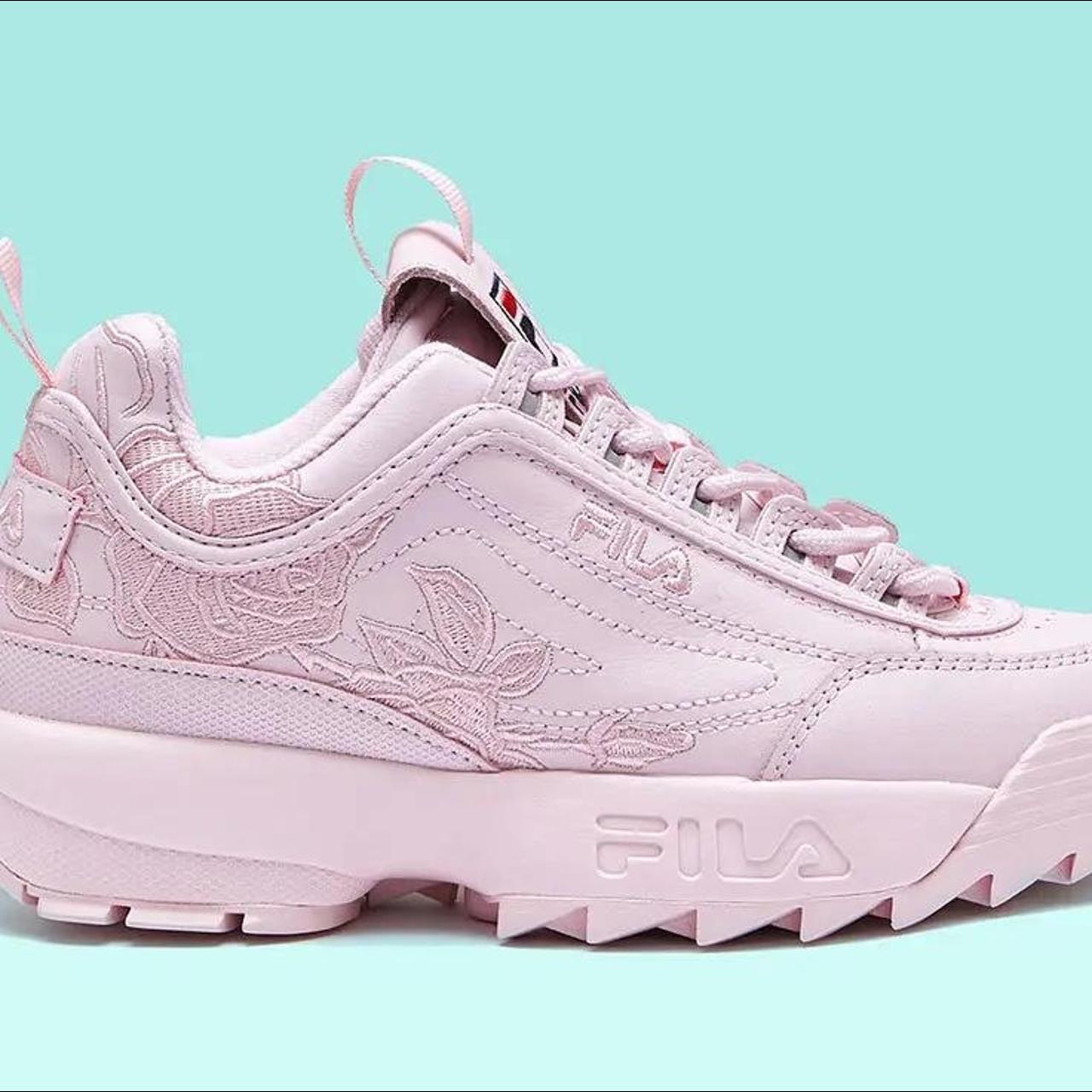 jd fila pink trainers