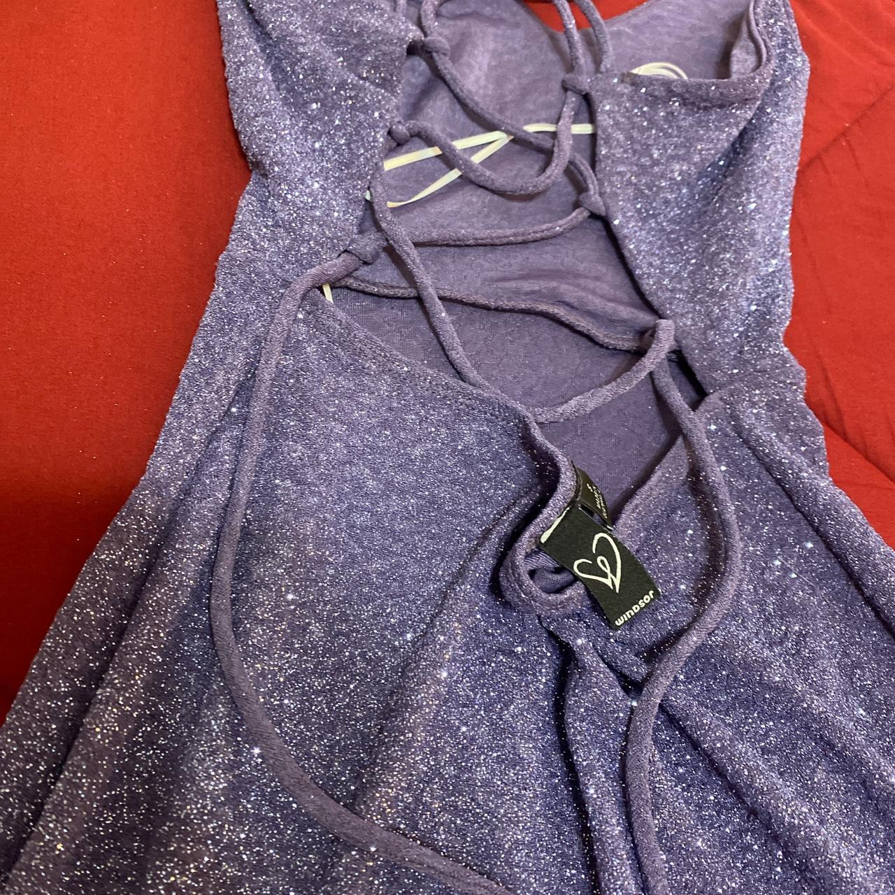Short Purple Sparkly Windsor Dress *fourth picture... Depop