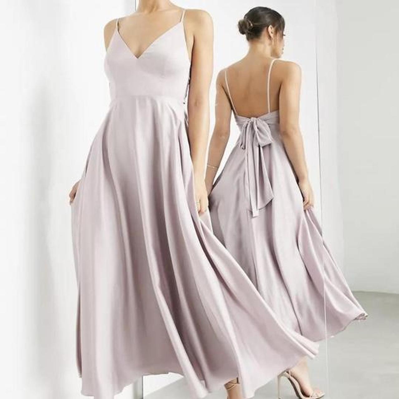 ASOS EDITION satin midi dress with tie back in... - Depop