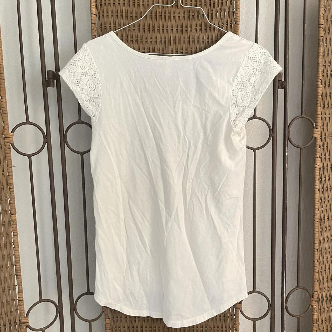 vintage mudd lace milkmaid top w square... - Depop