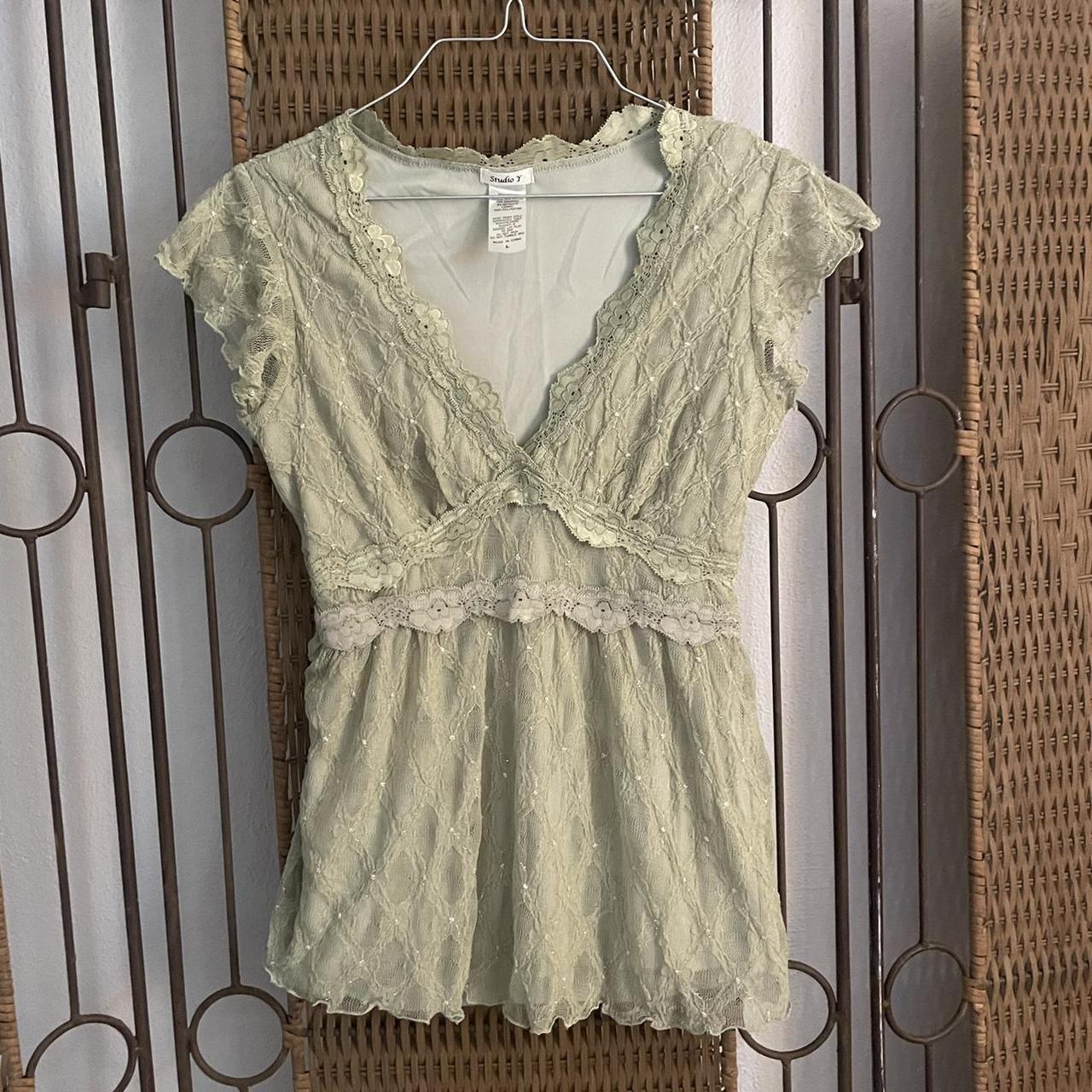 vintage y2k coquette fairy style lace top #N##N#☆... - Depop