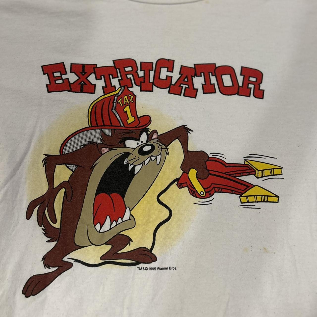 Vintage Taz Looney tunes firefighter outlets shirt