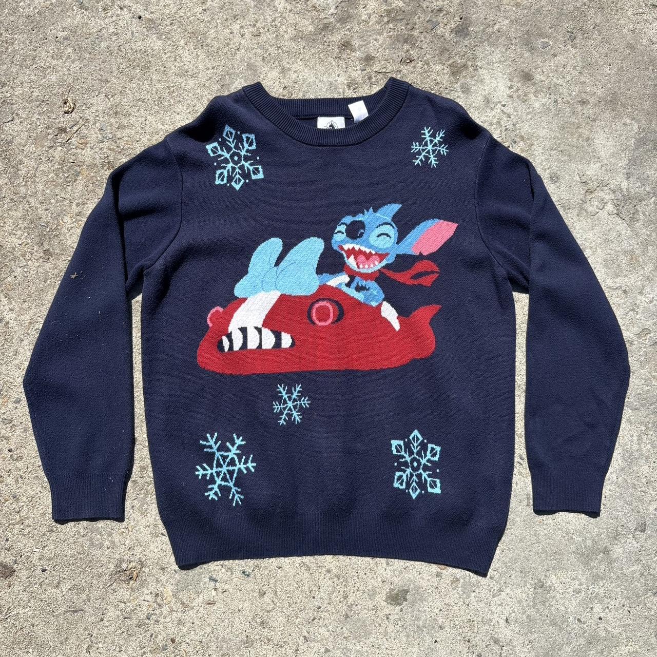 Disney Men's Sweater Navy/Blue L – disney stitch christmas