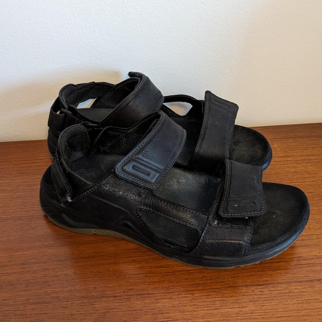 ecco black leather sandals