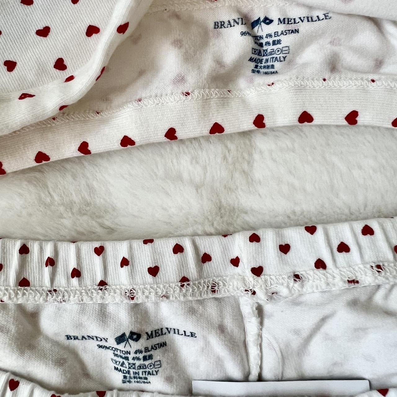 brandy melville red hearts set polina bra top +... Depop