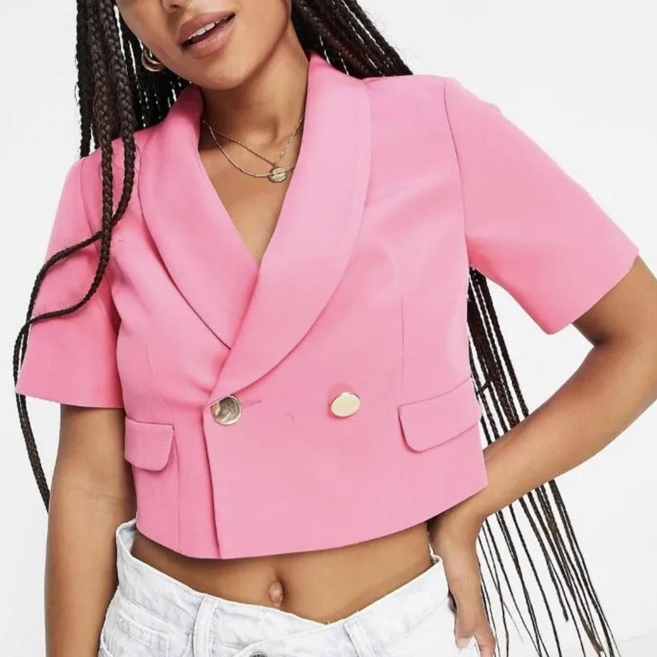 Miss Selfridge Pink Cropped Blazer Colour of